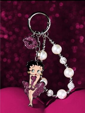 Betty Boop Glitter Bracelet Charm Keychain NEW 🏷️
